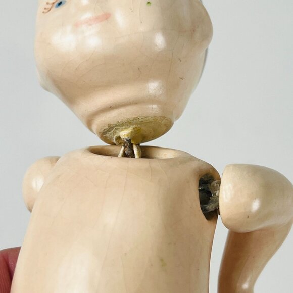 Antique 6" Composition Baby Doll Brown Hair Movable Arms & Legs Cracking - Picture 6 of 6